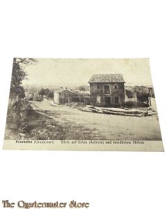 Postkarte 1916 Kranhofen (Graincourt) Blick auf Erlen (Aulnois) und feindlichen Hohen