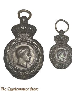 France - Medal plus miniature 1857 Napoleon I Emperor Campaign 1792-1815