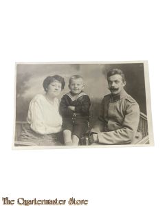 Postkarte/ Photo 1914  Deutscher Soldat mit Frau und Kind