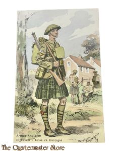 Postcard - Armee Anglais Highlanders tenue de campagne 
