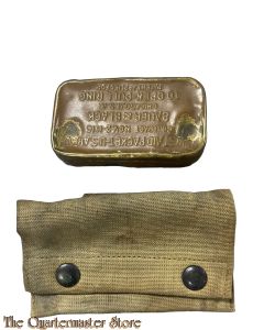 WWI US Army M1910 First aid pouch with tin   (M1910 verbandsblik met tas)