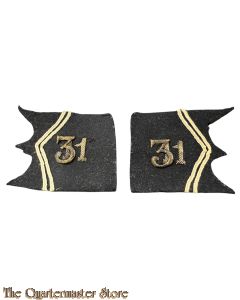 France - WW1 Collar tabs 31 Regiment Infantry  Model 1893