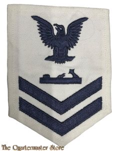 US Navy white rating badge Carpenter/woodworker boatswain 