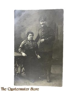 Postkarte/ Photo 1916  Deutscher Soldat mit Frau