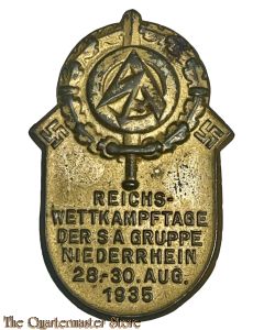 Veranstaltungsabzeichen Reichswettkampftage der SA Gruppe Niederrhein 28.-30. Aug 1935