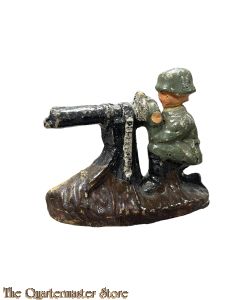 WK1 Deutscher Soldat mit MG 08 ELASTOLIN style  (German soldier MG 08 WW1)