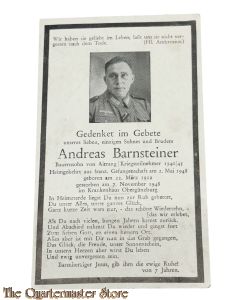In Memoriam Karte/Death notice Gefr Inf Regt 