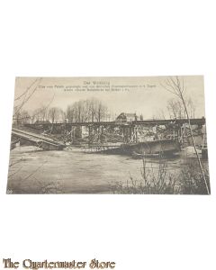 (Feld)postkarte 1916 Eine vom Feinde gesprengte und von deutschen Eisenbahntruppen in 9 Tagen wieder erbaute Bahnbrucke bei Rethel Fr