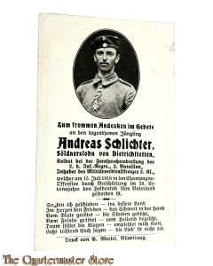 In Memoriam Karte/Death notice, 15 Juli  1918 Fernsprecherabt des 2e. Inf Rgt  1. Bat 