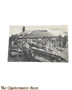 France - WW1 postcard tank destroyed 