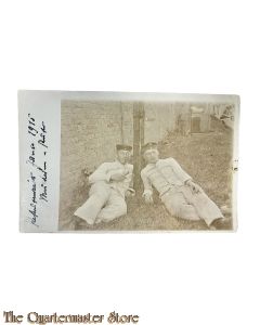 Postkarte/ Photo 1915 2 Deutsche Soldaten in Sommer kleidung