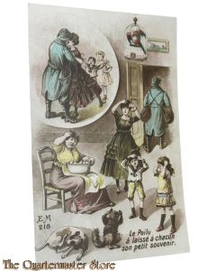 France - Postcard WW1 Le Poilu a laisse a chacun son petit souvenir