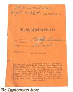 WW2 Reichskleider karte 1940 fur Frauen