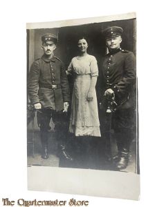 Postkarte/ Studio Photo 1914, Deutscher Soldat mit Offizier und Frau 