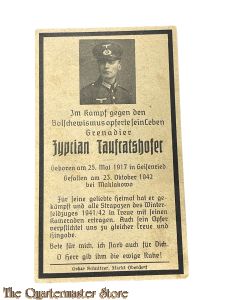 In Memoriam Karte/Death notice Grenadier Gren Reg (Russland)