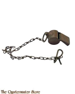 WW1 Whistle brass with chain and hook  (ACME)