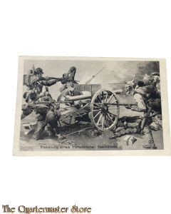 Postkarte/ Studio Photo 1914 Eroberung eines Franzosischen Geschutzes  
