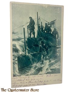Postkarte 1914-1918 Auf den Kommandoturm eines U-Bootes