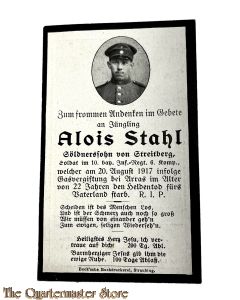 In Memoriam Karte/Death notice 10 Bay Inf Regt 6 Komp 