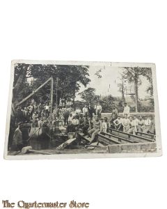 Postkarte/ Photo 1917 Deutsche Soldaten an der Front Brucken bauen