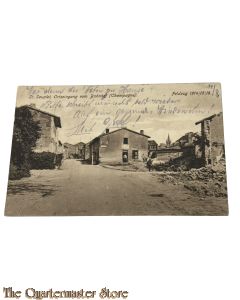 (Feld)Postkarte 1916 St. Souplet , Ortseingang vom Bahnhof (Champagne)
