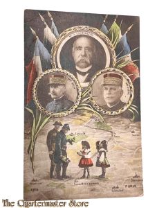 France - Postcard 1914 Clemenceau , Foch , Joffre