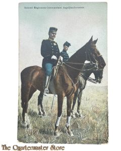 Prent briefkaart 1905 Kolonel Regiments commandant dagelijks tenue