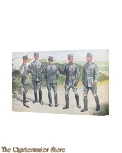 Prent briefkaart mobilisatie no 25 Groep leerlingen Scholen voor reserveofficieren n.l. der Infanterie, Cavalerie Bereden- en Onbereden artillerie
