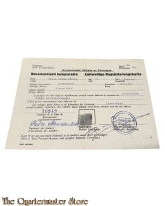 Ausweiss 20949 Zeitweilige Registrierungskarte (French Zone) 1945