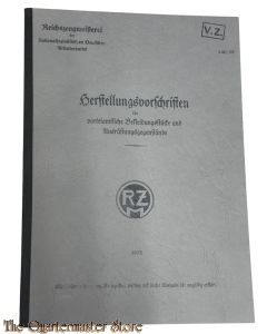 Book - Manufacturing regulations of the RZM reichszeugmeisterei der NSDAP 1936