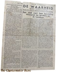 Krant, de Waarheid 5e Jrg no 27 9 mei 1945 Nooduitgave