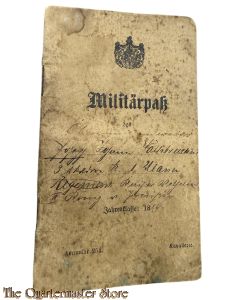 1889 Militairpass 1. Ulanen Regiment 