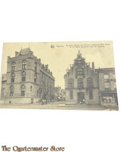 France - Postcard 1915  Furnes Ancienne maison des Officiers espagnols XDle Siècle et le Theatre (ancienne halle aux viandes)
