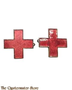 US Army WW1 pair Red Cross insignia 