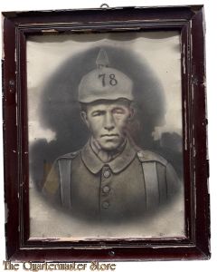 WK1 Zeichnung Deutscher Grenadier 78 IR (Framed WW1 Drawing of soldier 78 Inf Regt)