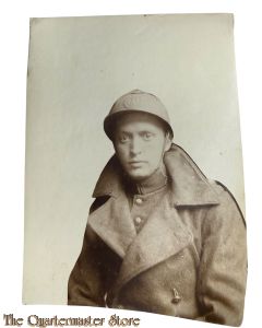 Belgium - Studio Photo 1915 Soldier with greatcoat