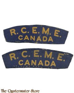 Shoulder flashes Royal Canadian Electr and Mecanic Engineers R.C.E.M.E. (canvas)