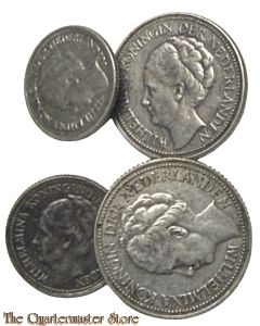 Manchetknopen zilveren ned munten, anti duits (Cufflinks dutch silver coins)