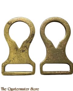 Set  WW1 German Pickelhaube Helmet Chinstrap Brass Side Buckles